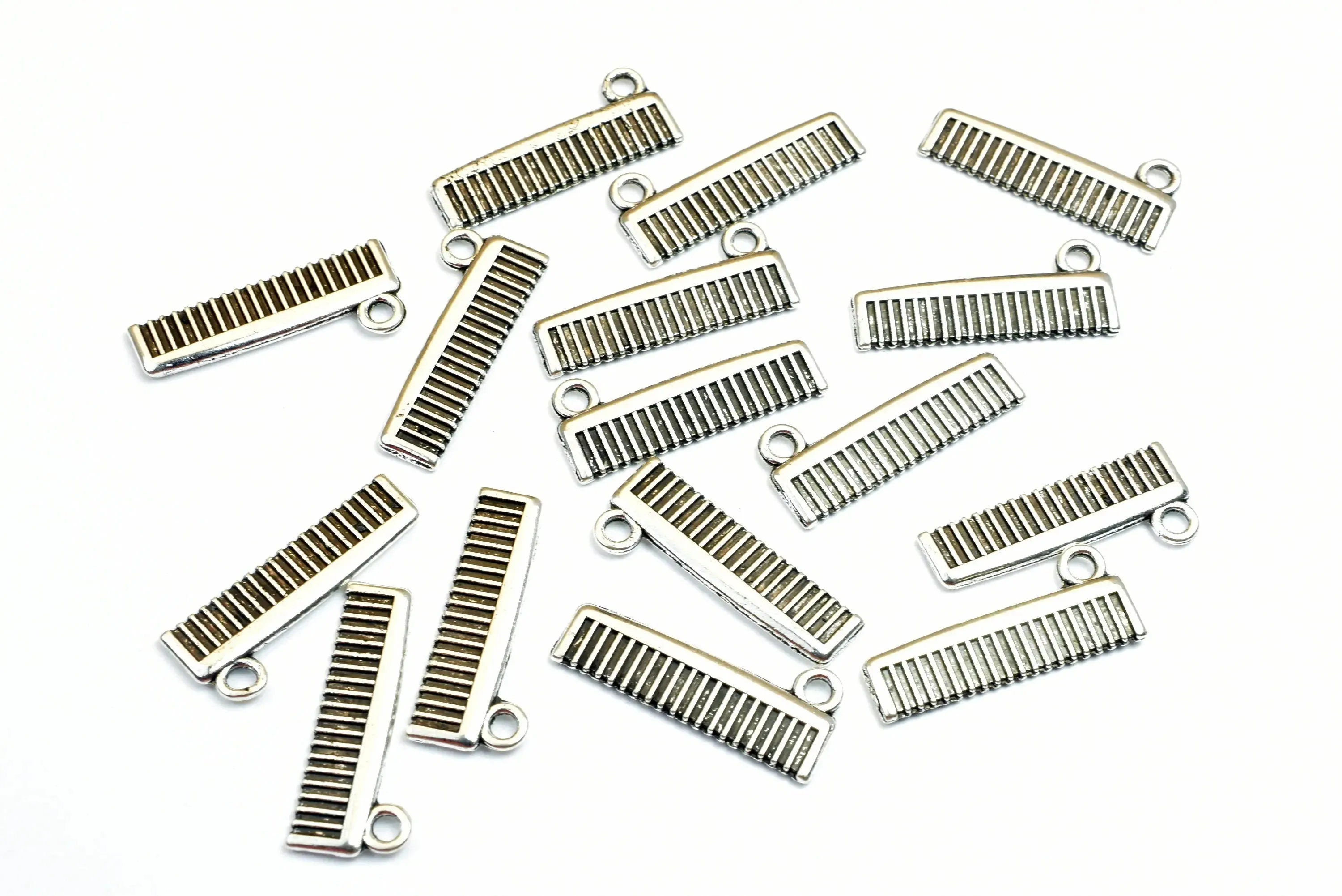 14 PCs Comb Charm Size 22x9mm Silver Color 3D Charm Pendant Finding For Jewelry Making