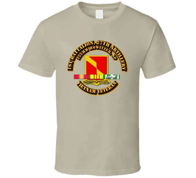 1st Battalion, 27th Artillery, "155 Mm Howitzer, Sp" with Vietnam Service Ribbons - T Shirt, Premium and Hoodie