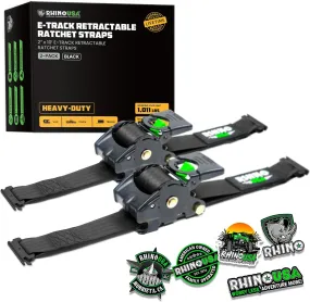 2 x 10' Retractable E-Track Ratchet Straps