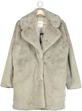 Abercrombie & Fitch Beige Supersoft Faux Fur Coat UK L