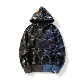 BAPE Color Camo Separate Shark Full Zip Hoodie Black/Blue