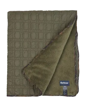 Barbour Dog Bone Quilted Blanket Dk Olive