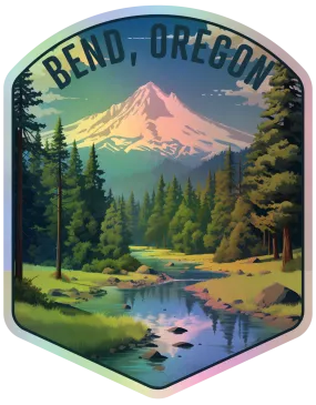 Bend Oregon Holographic Charm Durable Vinyl Decal Sticker B