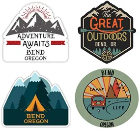 Bend Oregon Souvenir 4-Inch Each Vinyl Decal Sticker 4-Pack