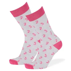 Breast Cancer Awareness Ribbon Logo Crew Sock