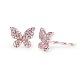 BUTTERFLY DIAMOND STUD EARRINGS