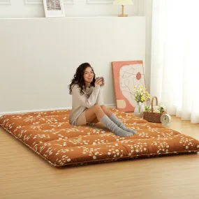 GARVEE Japanese Futon Mattress, Full Size Futon Floor Mattress Japanese Style Floral Pattern Mattress for Floor, Tatami Mat, Sleeping Mattress Pad for Camping Travel, Bouquet