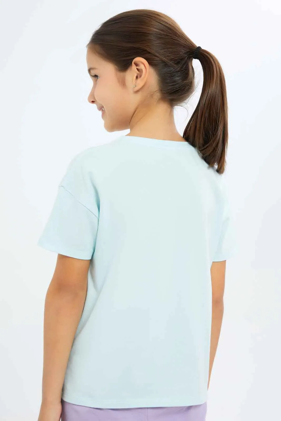 Girls Blue 3D Applique T-Shirt