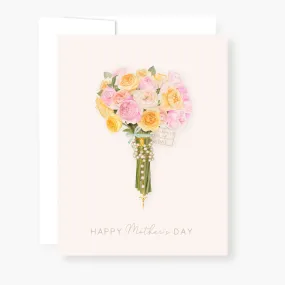 Happy Mother's Day Rosary Card, Mixed Roses