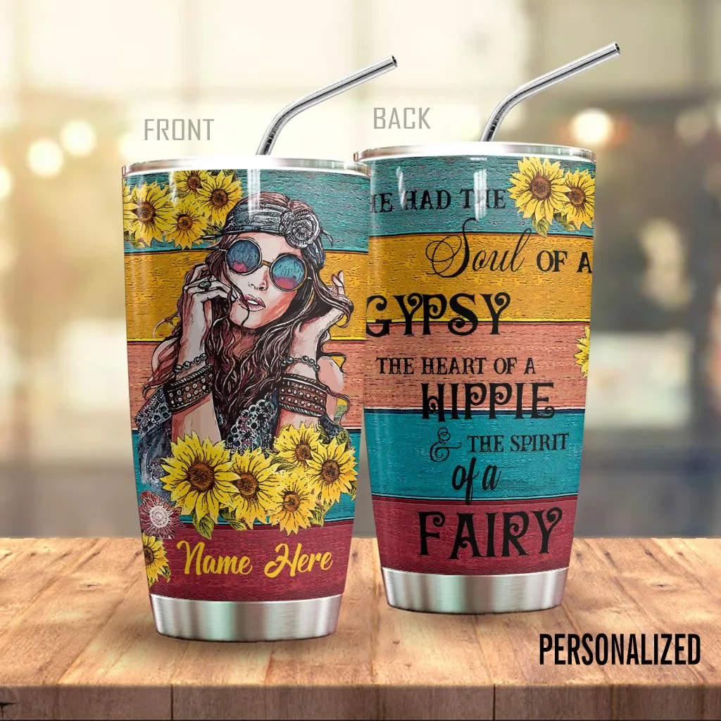 Hippie Sunflowers Personalized Tumbler