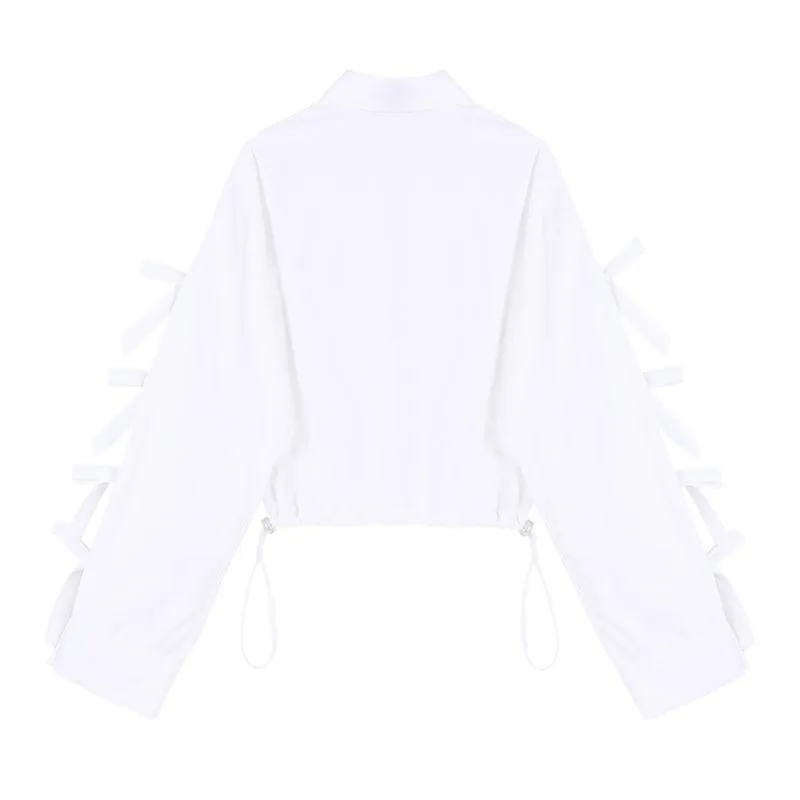 Hiroto Bow Long Sleeve Loose Shirt