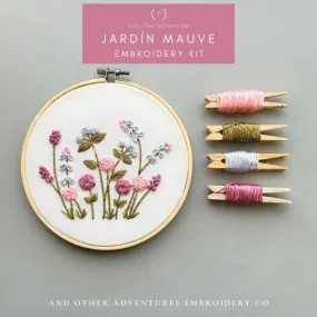 Jardin in Mauve Embroidery Kit - And Other Adventures Embroidery Co.