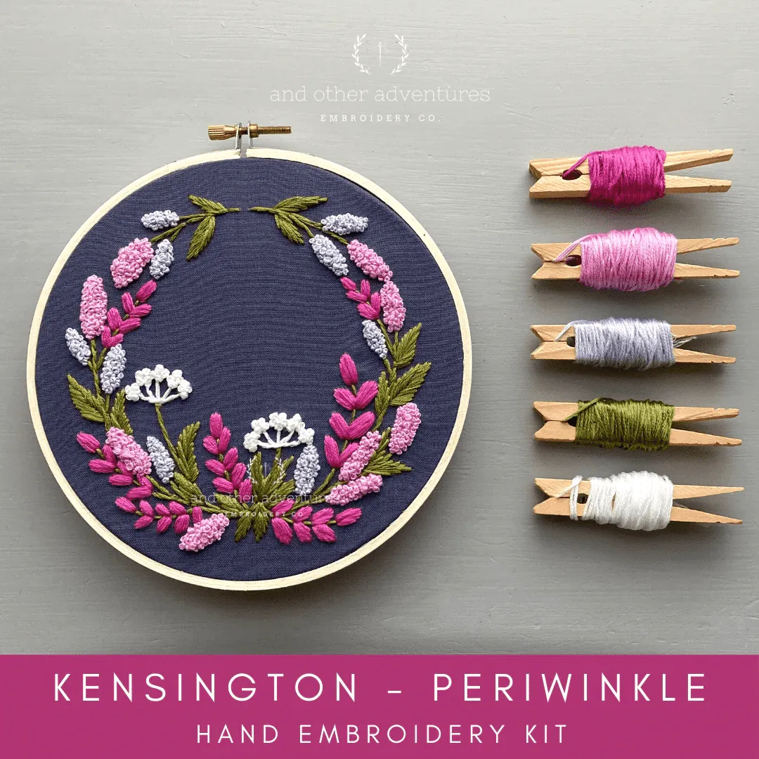 Kensington in Periwinkle Embroidery Kit - And Other Adventures Embroidery Co.