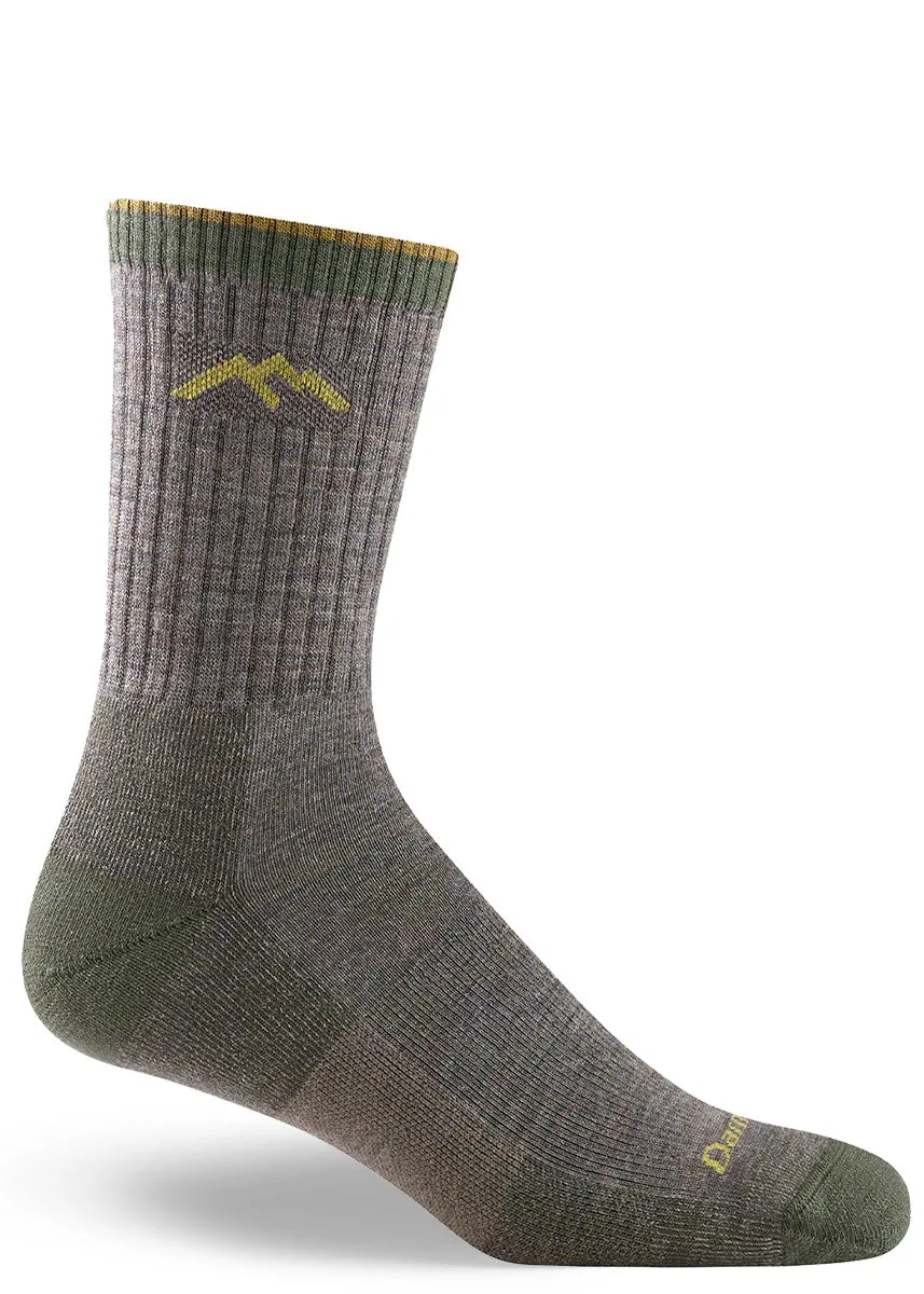 Men's Taupe Cushioned Wool Hiking Socks