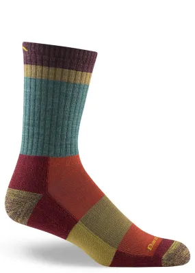 Men's Teal Heady Stripe Light Cushion Wool Hiking Socks