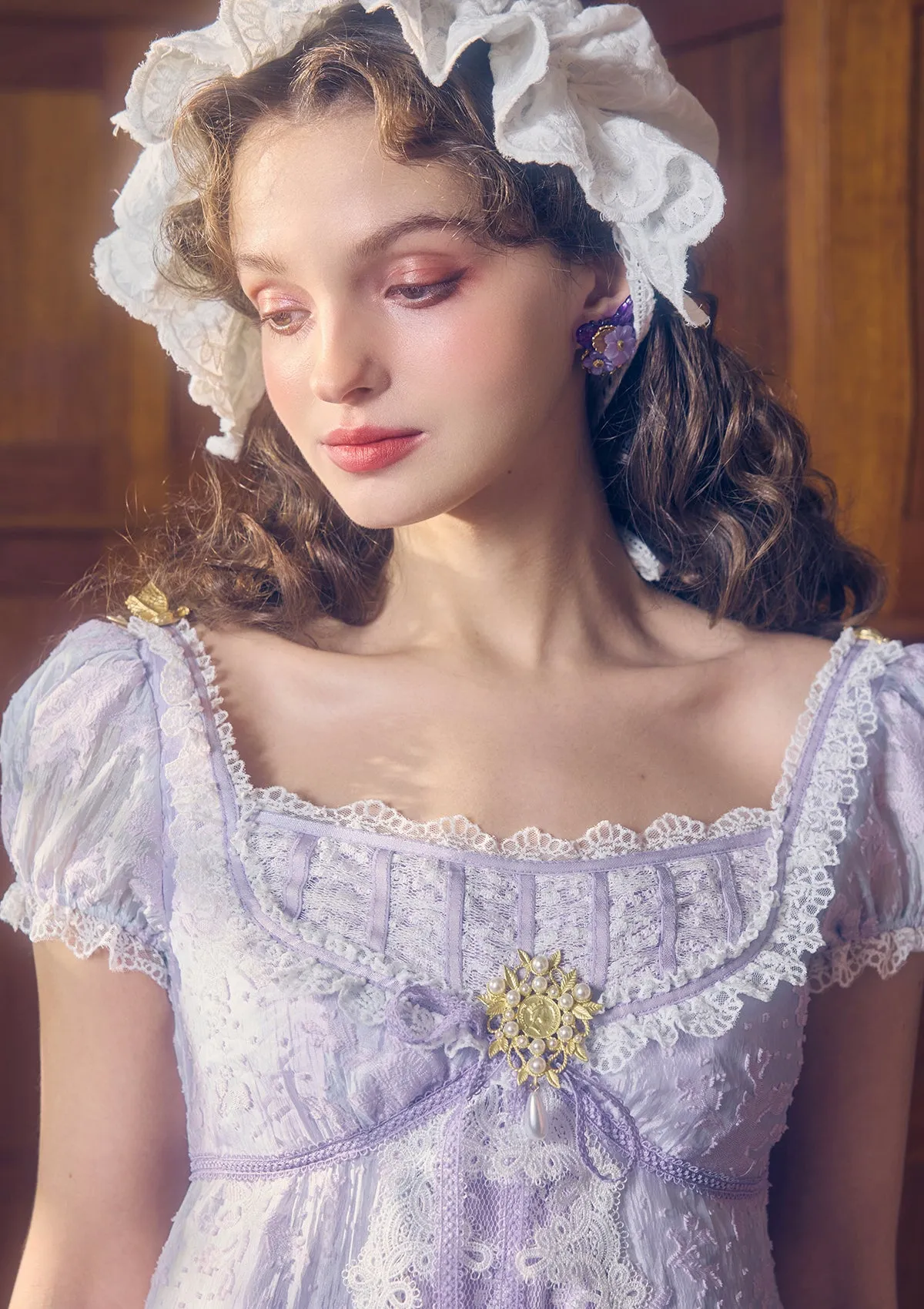 Monet's Irises Regency Dress