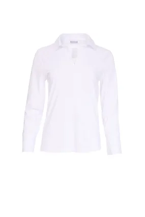 Naya White Cotton Collar Cuff Top