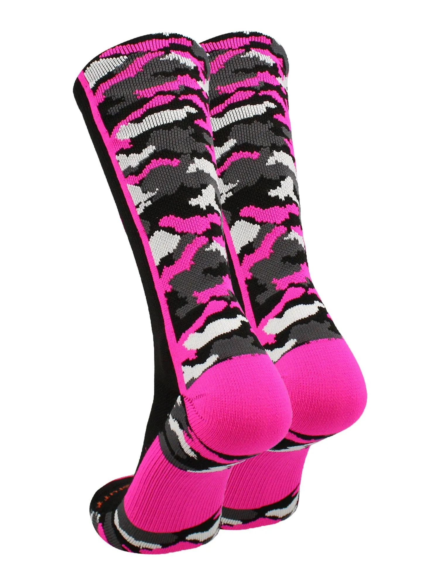 Pink Ribbon Breast Cancer Awareness Camo Athletic Crew Socks (multiple colors)