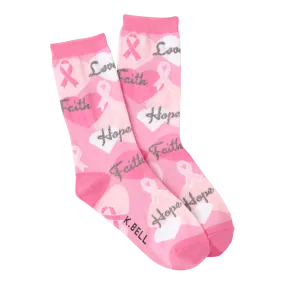 Pink Ribbon Socks Women's Crew Sock