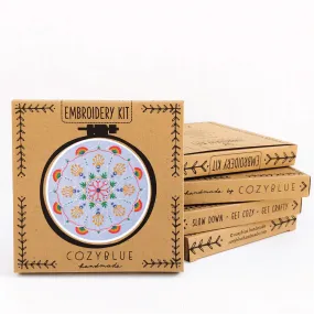 Rainbow Mandala Embroidery Kit - Cozyblue Handmade