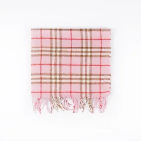 Scarf - Wool Cashmere Red & Pink Checks