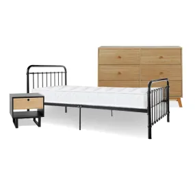 Sonata Black King Single Four Piece Bedroom Set