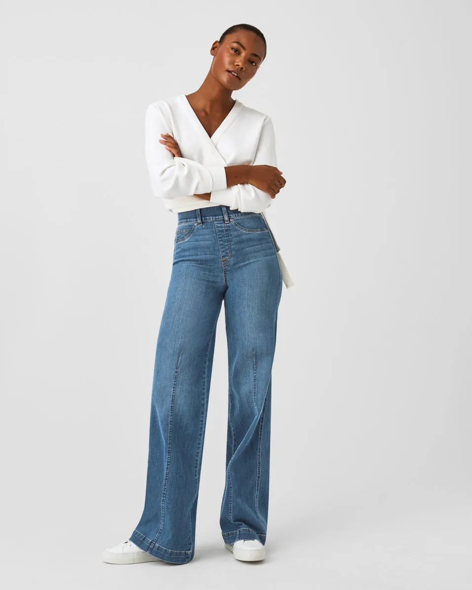 SPANXshape EveryWear Seamed-Front Wide Leg Jeans, Vintage Indigo