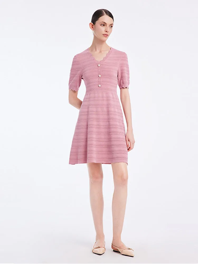 Tencel Woolen Knitted Mini Dress