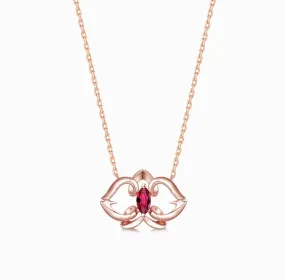 THIALH - FAUNA & FLORA - Ruby in 18K Rose Gold Necklace