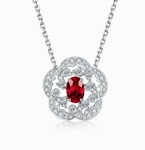 THIALH - FAUNA & FLORA - Ruby in 18K White Gold Necklace