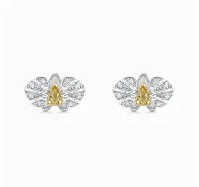 THIALH - FAUNA & FLORA - Yellow and White Diamond Earrings