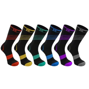 Ultra V-striped Crew-length Graduated Socks (6-Pairs)