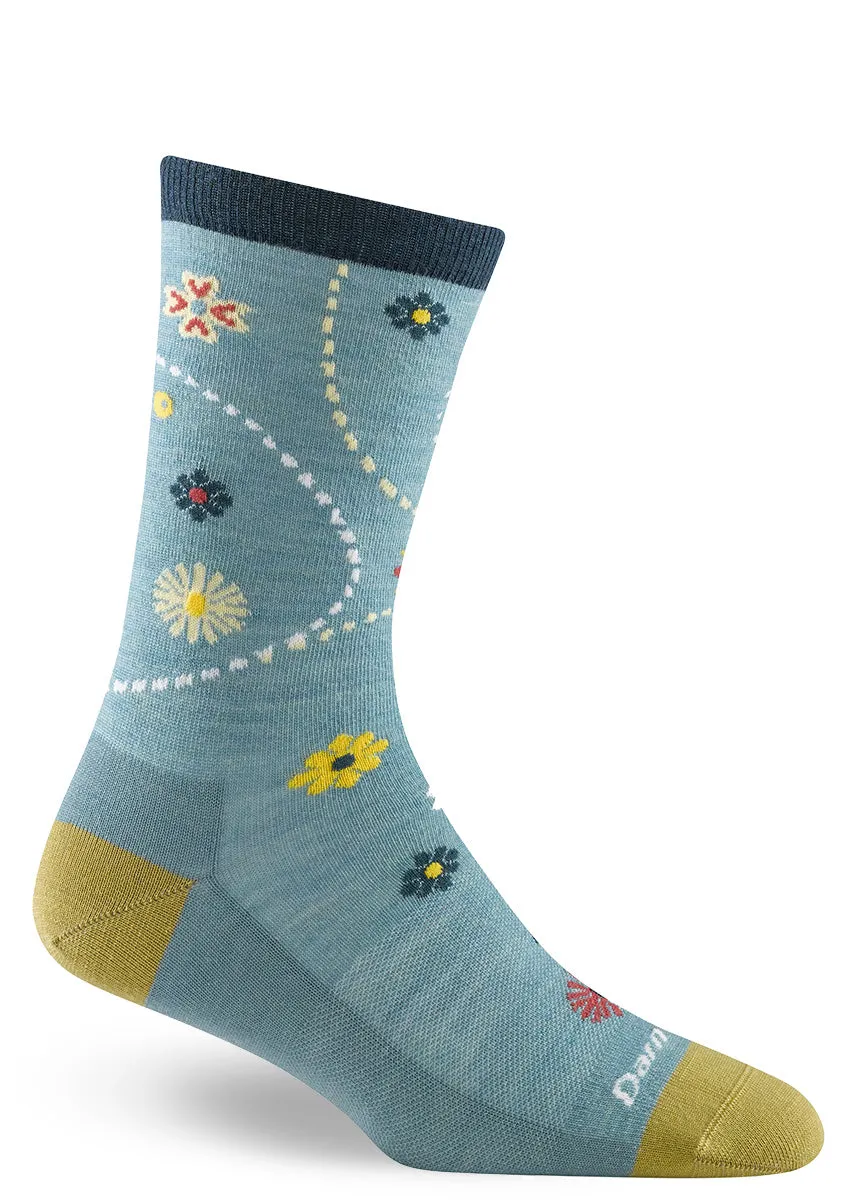 Women's Aqua Garden Wool Socks