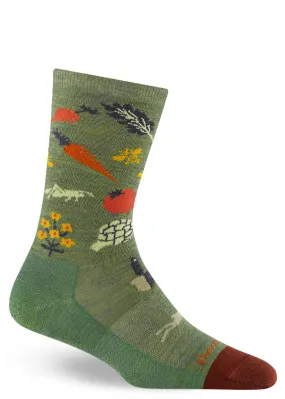 Women's Green Veggie Wool Socks