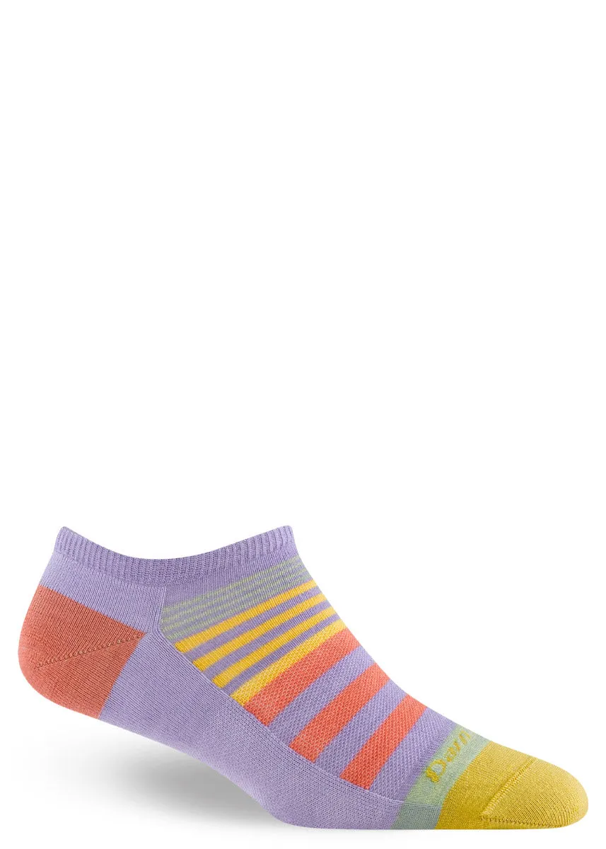 Women's Lavender Beachcomber Stripe Wool Ankle Socks