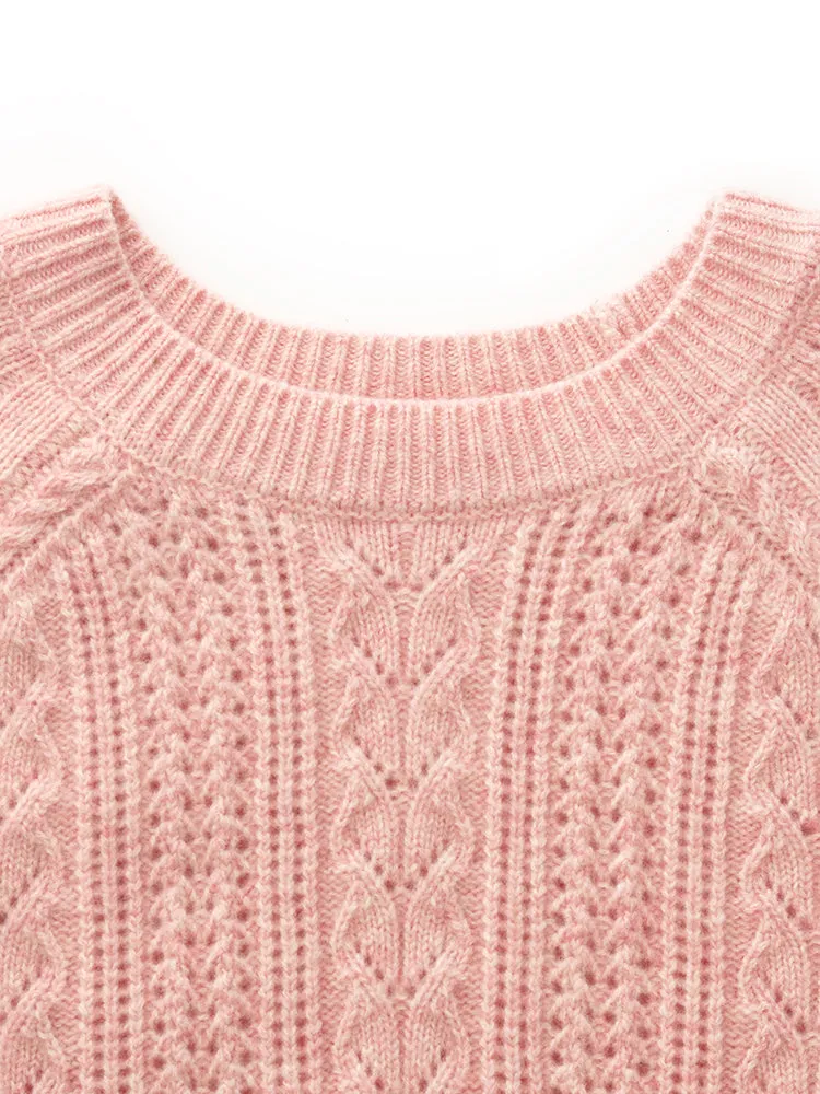 Wool Blend Cable Knit Women Sweater